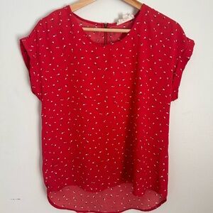 Red Polka Dot Women's Top